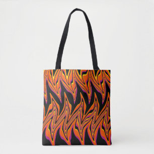 Warped in Black, Pink, Orange and Yellow Tote Bag