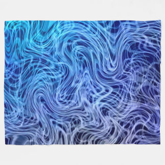 Warped Linear2 Blue - Fleece Blanket