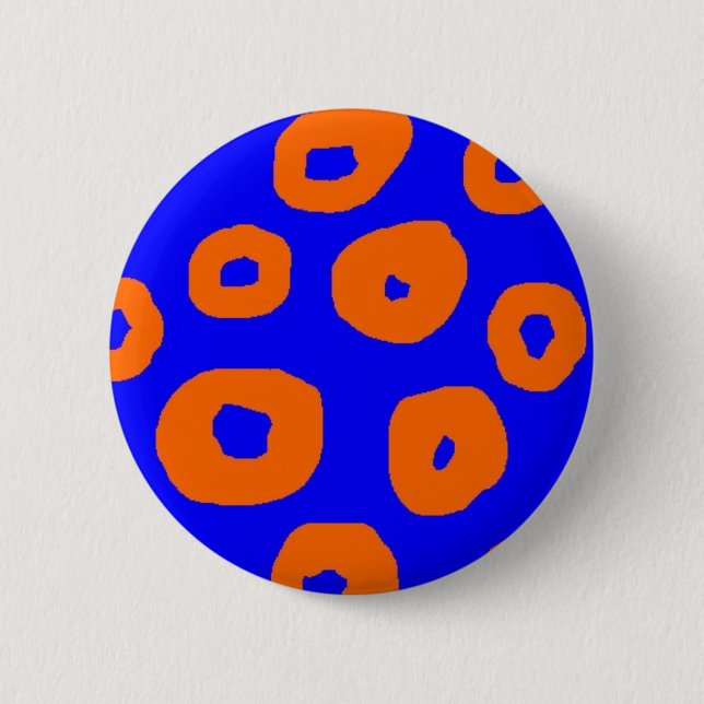 warped orange circles on blue background pins (Front)