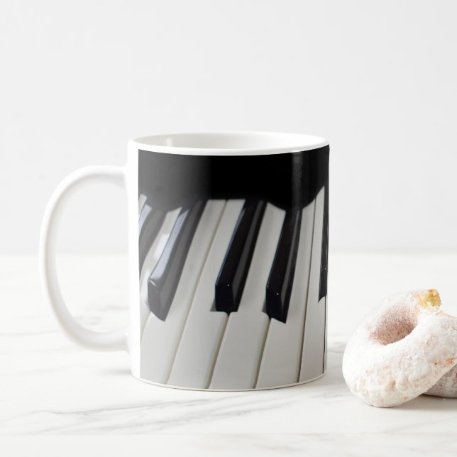 Warped Piano Keys Two Tone Mug (With Donut)
