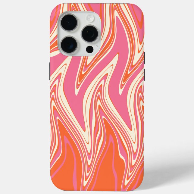 Warped - Pink, Orange and Cream Case-Mate iPhone Case (Back)