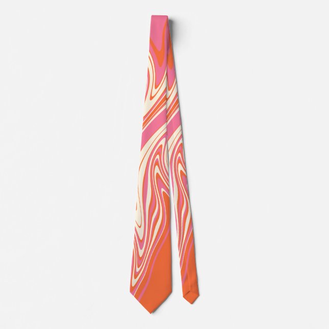 Warped - Pink, Orange and Cream Tie (Front)