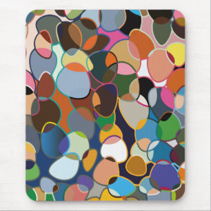 Warped Polychrome Circle Pattern Mouse Pad