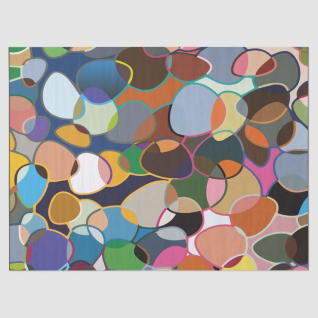 Warped Polychrome Circle Pattern Tissue Paper (Front)