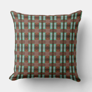 Warping Pause Sign of Grey and Aquamarine Color Cushion