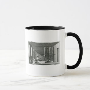 Warping silk threads, illustration Encylopedia Mug