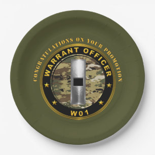 Warrant Officer 1 (WO1) Promotion Paper Plate