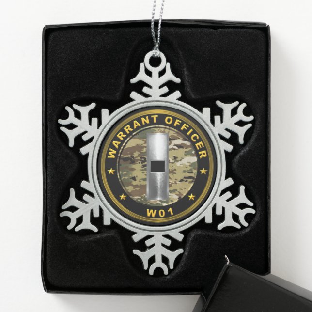 Warrant Officer One   Snowflake Pewter Christmas Ornament (Box)