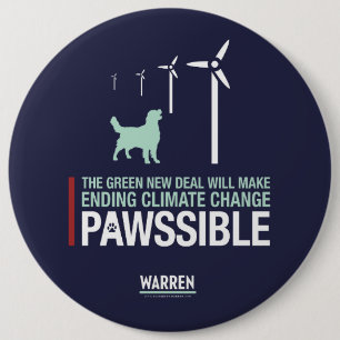 Warren 2020 - Bailey - Green New Deal 6 Cm Round Badge
