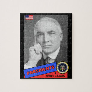 Warren G. Harding Baseball Card Jigsaw Puzzle