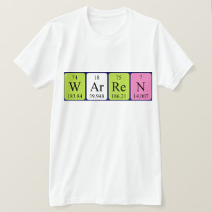 Warren periodic table name shirt