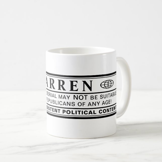 Warren Warning Label Coffee Mug (Front Right)