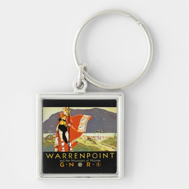 Warrenpint and the Mountians of Mourne Key Ring (Front)