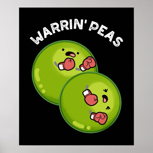 Warrin Peace Funny Pea Pun Dark BG Poster (Front)