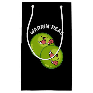 Warrin Peace Funny Pea Puns Dark BG Small Gift Bag