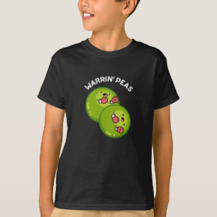 Warrin Peace Funny Pea Puns Dark BG T-Shirt