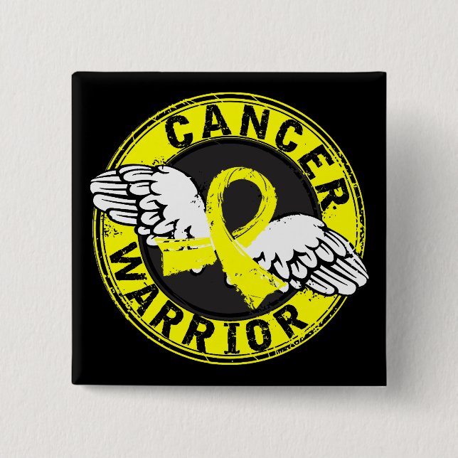 Warrior 14C Bladder Cancer 15 Cm Square Badge (Front)