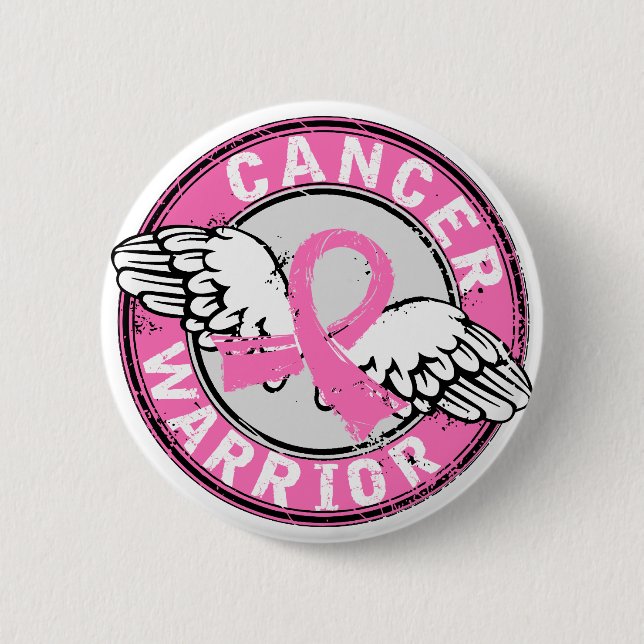 Warrior 14C Breast Cancer 6 Cm Round Badge (Front)