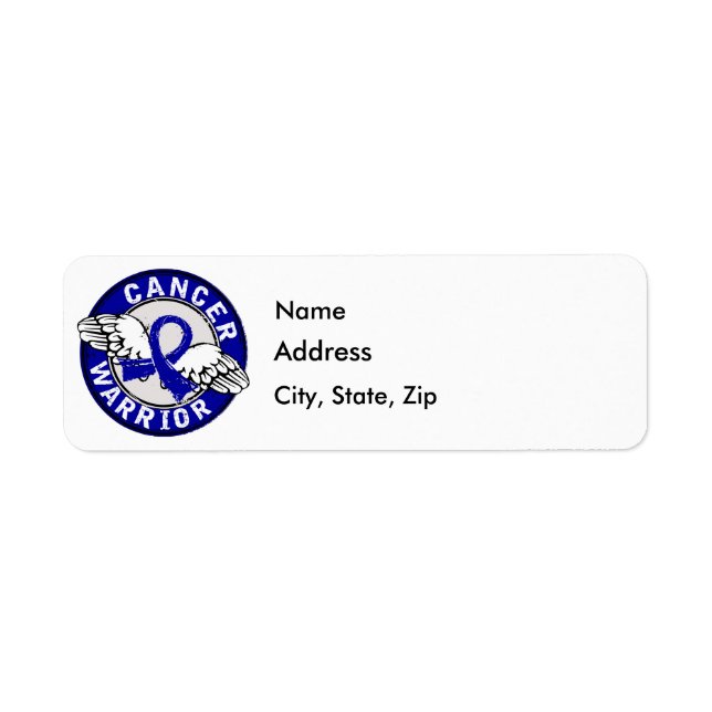 Warrior 14C Colon Cancer Return Address Label (Front)