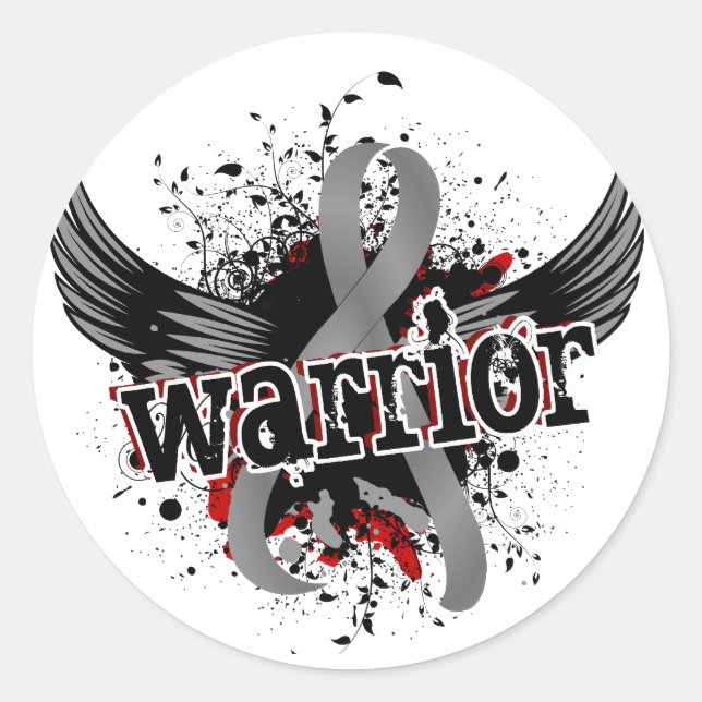 Warrior 16 Brain Cancer Classic Round Sticker (Front)