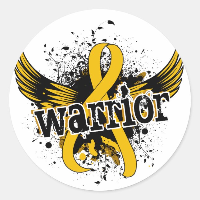 Warrior 16 Childhood Cancer Classic Round Sticker (Front)