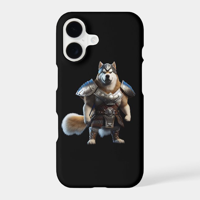 Warrior Alaskan Malamute Dog, Military Alaskan Dog iPhone Case (Back)