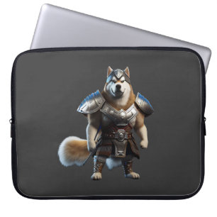 Warrior Alaskan Malamute Dog, Military Alaskan Dog Laptop Sleeve