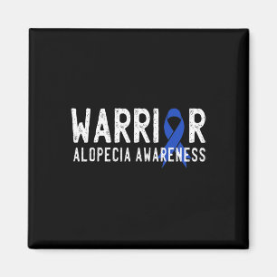 Warrior Alopecia Awareness Blue AA Ribbon Support Magnet