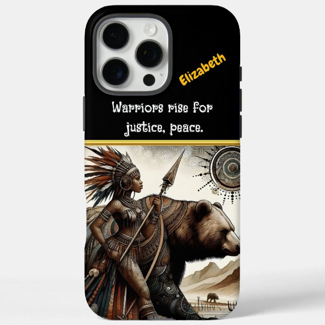 Warrior and her bear stand strong Case-Mate iPhone case (Back)