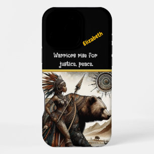 Warrior and her bear stand strong iPhone 16 pro max case