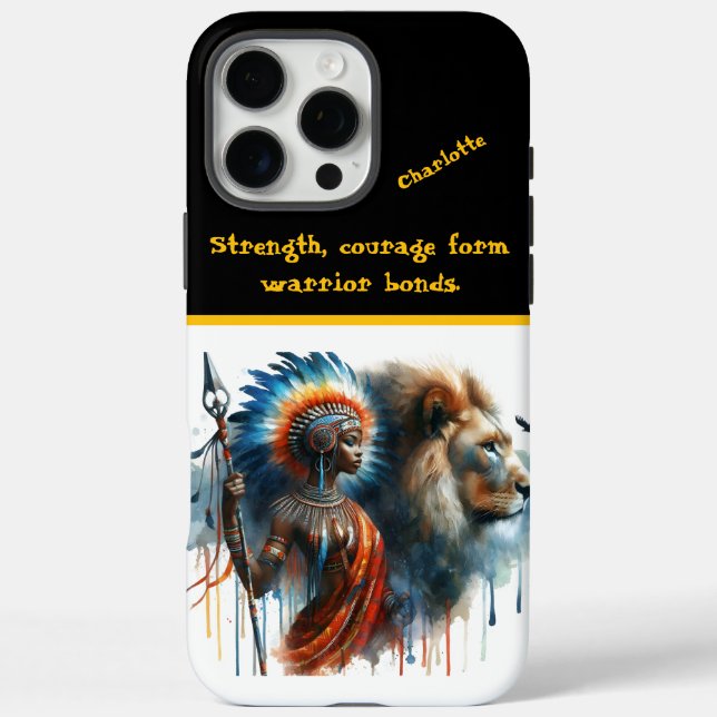Warrior and lion stand proud at dawn Case-Mate iPhone case (Back)