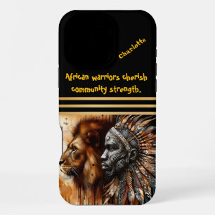 Warrior and lion: united in spirit iPhone 16 pro max case