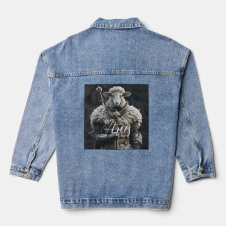 Warrior Aries 3D Animation Steel Sword Illustratio Denim Jacket