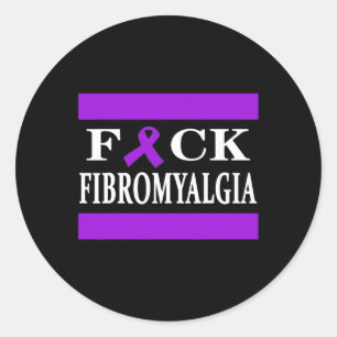 Warrior Awareness Purple Ribbon Gift Classic Round Sticker