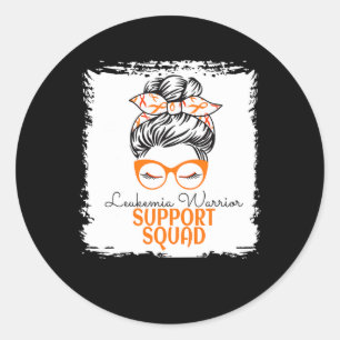 Warrior Awareness Support Messy Bun For Women Cute Classic Round Sticker