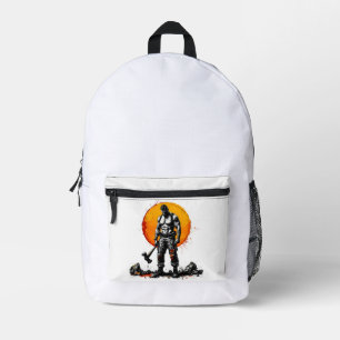 warrior barbarian mediaeval fantasPrint Cut Sew Ba Printed Backpack