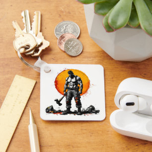warrior barbarian mediaeval fantasy hummer Keychai Key Ring