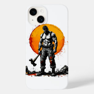warrior barbarian mediaeval fantasy hummer strengt Case-Mate iPhone 14 case