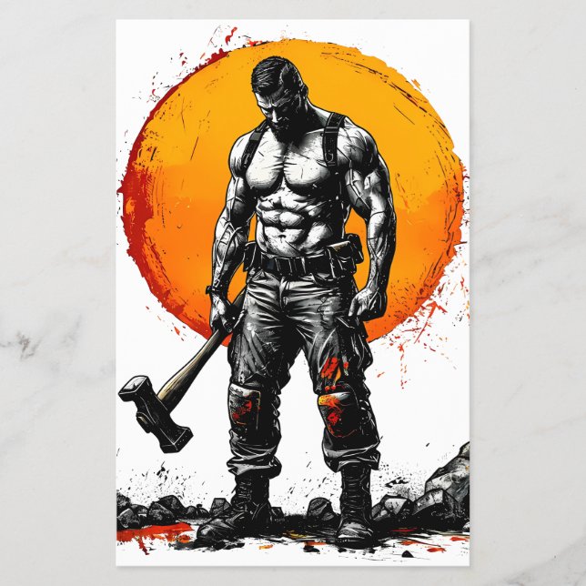 warrior barbarian mediaeval fantasy hummer strengt flyer (Front)