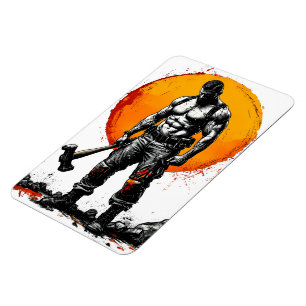 warrior barbarian mediaeval fantasy hummer strengt magnet