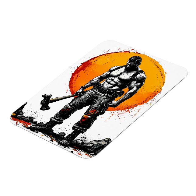 warrior barbarian mediaeval fantasy hummer strengt magnet (Left Side)