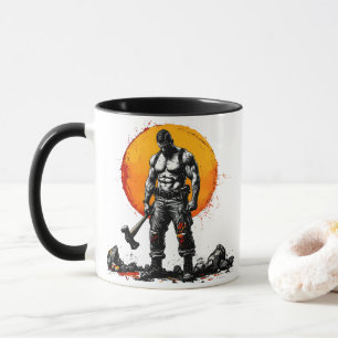 warrior barbarian mediaeval fantasy hummer strengt mug