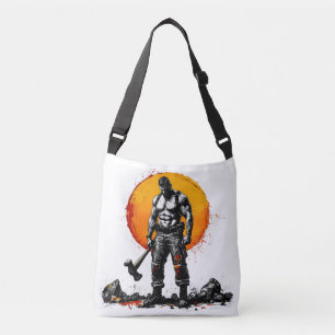 warrior barbarian mediaeval fantasy hummer streTot Crossbody Bag