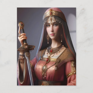 Warrior Beauty  Stretched Canvas Print Postcard