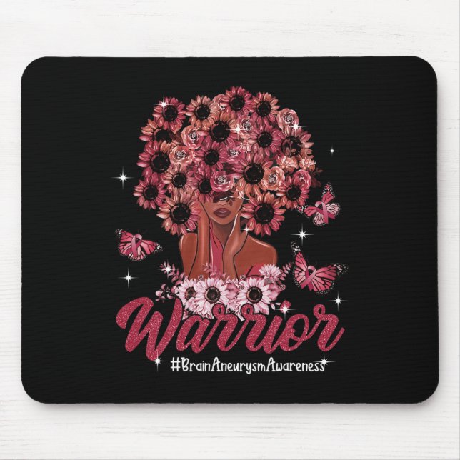 Warrior Black Women Sunflower Hair Brain Aneurysm  Mouse Pad (Front)