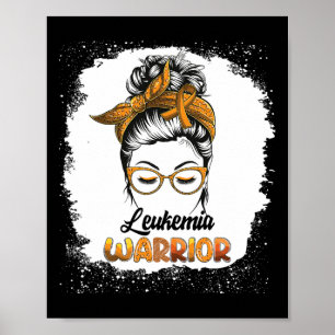 Warrior Bleached Messy Bun Survivor Believe Women Poster