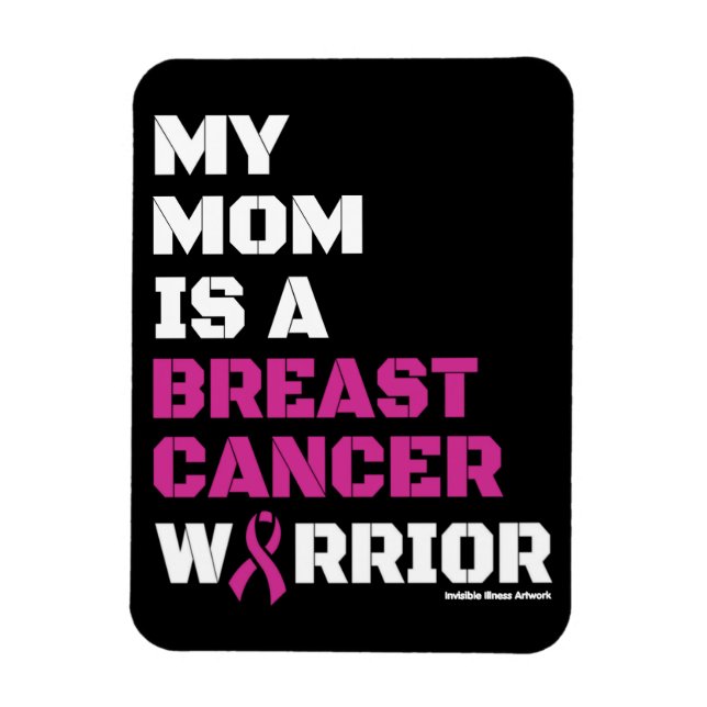 Warrior/Block/Mum...Breast Cancer Magnet (Vertical)