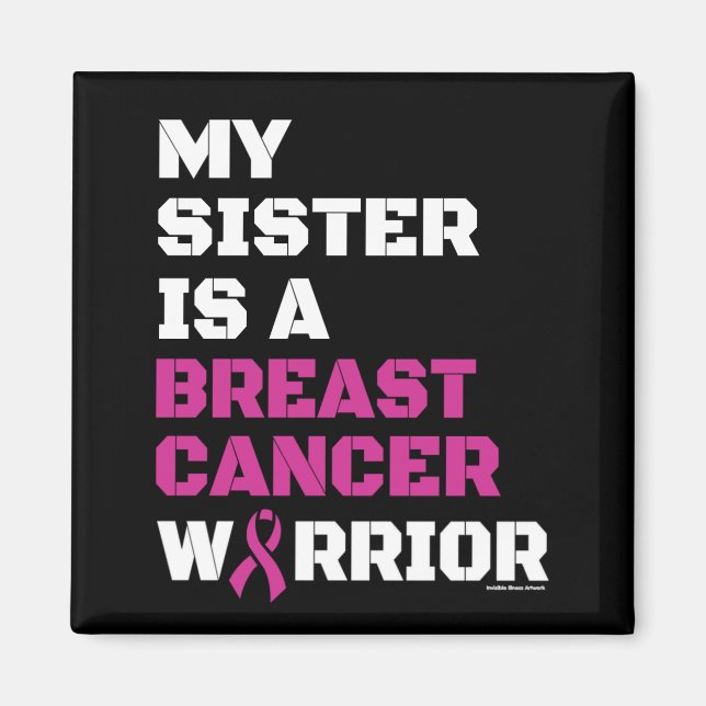 Warrior/Block/Sister...Breast Cancer Magnet (Front)