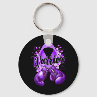 Warrior Boxing Gloves Purple Ribbon Lupus Key Ring