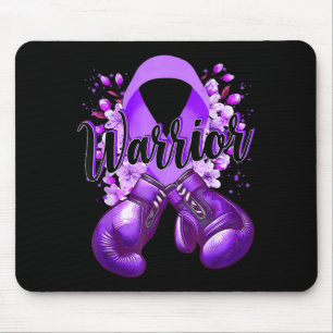 Warrior Boxing Gloves Purple Ribbon Lupus Mouse Pad